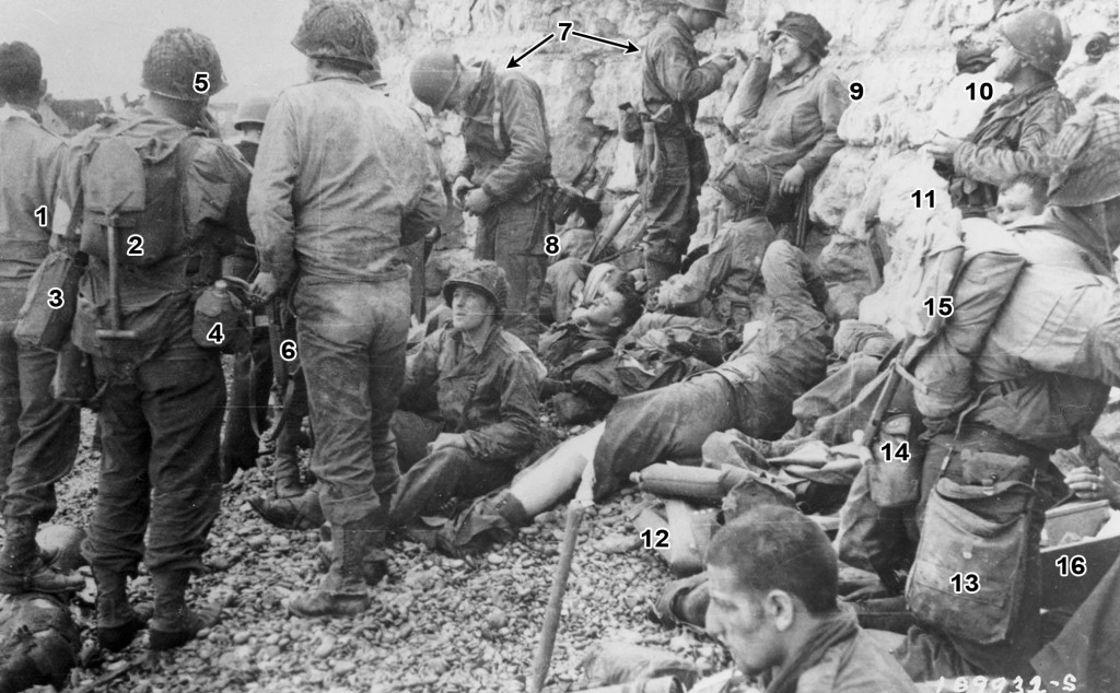 American Troops on Omaha Beach, number key in the post