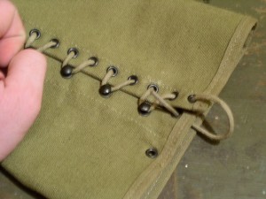 Leggings Figure 3 Figure 3: Feed the lacing around the leg and then through the top grommet.