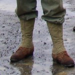 Seen here after applied, leggings keep mud, water, and debris out of your shoe