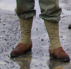 Leggings Seen here after applied, leggings keep mud, water, and debris out of your shoe